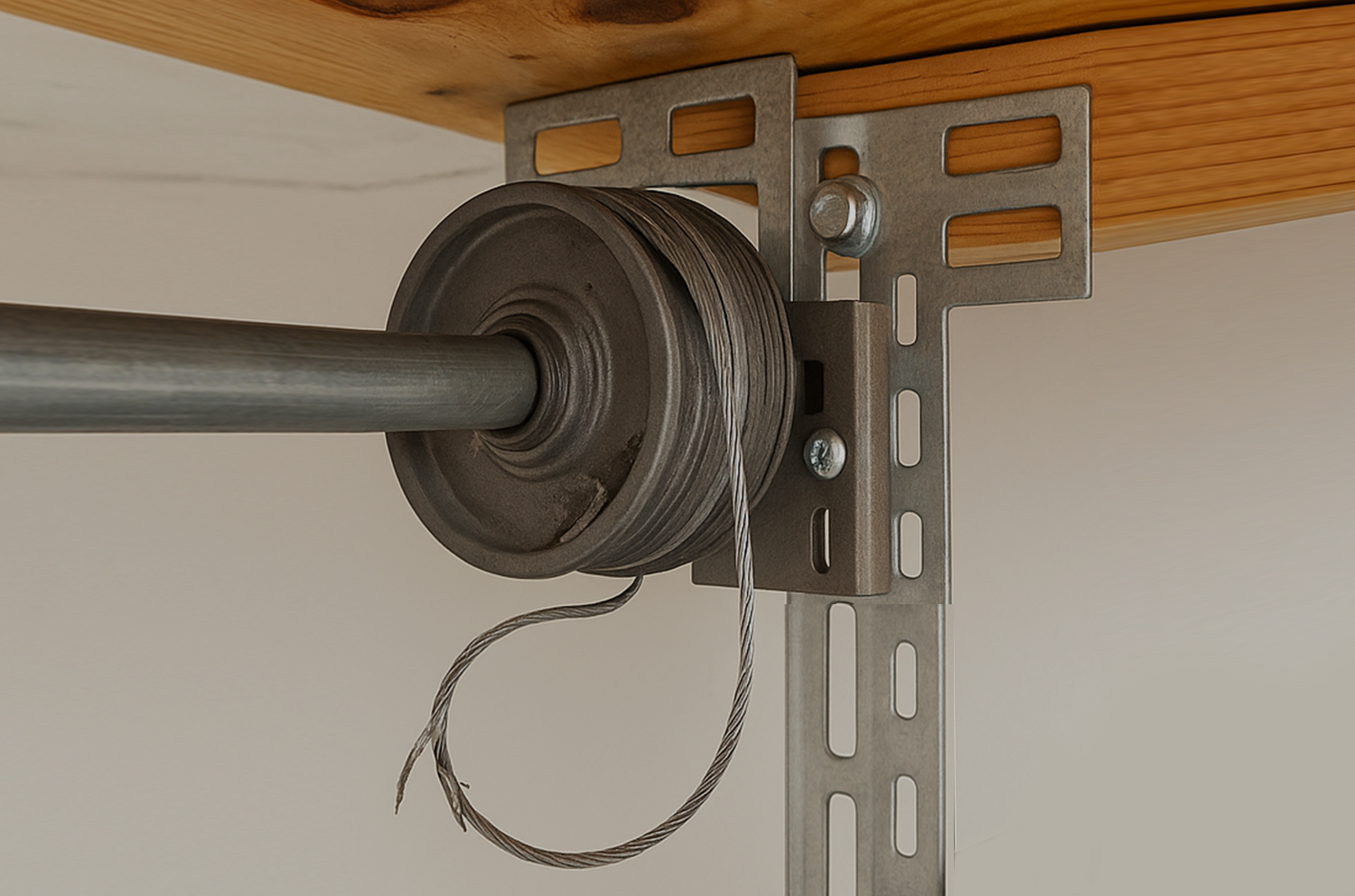 Garage door before repair